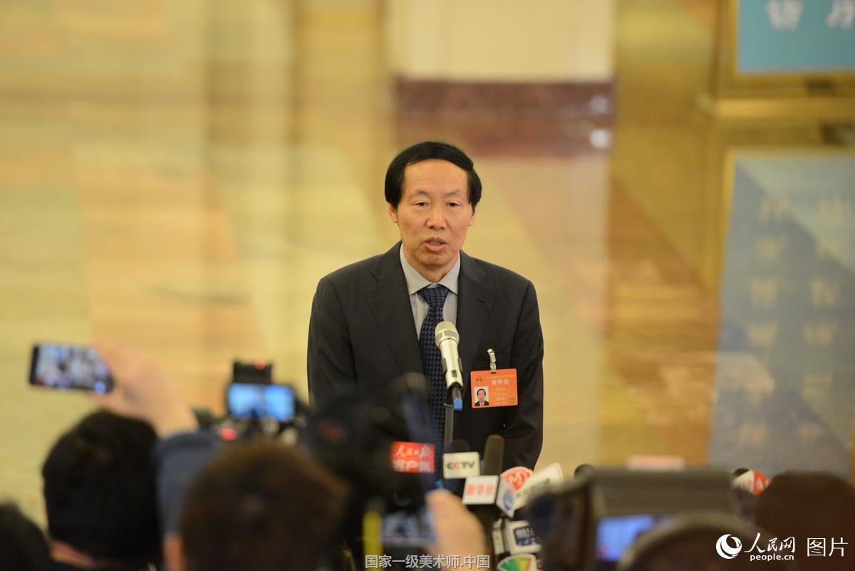 全国政协十二届五次会议开幕会：国家文物局局长刘玉珠接受采访